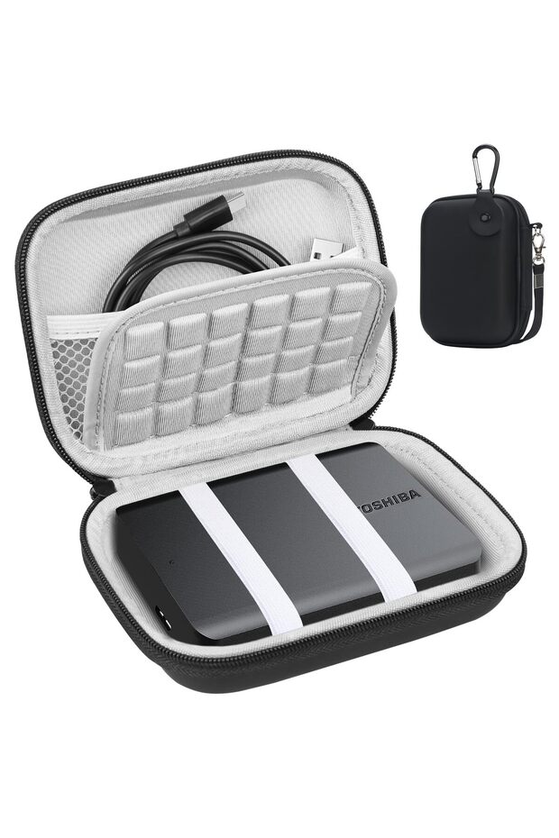Black Grey Hard Drive Carrying Case for Toshiba Canvio Basics/Canvio Flex/Advance/Gaming Portable Ex