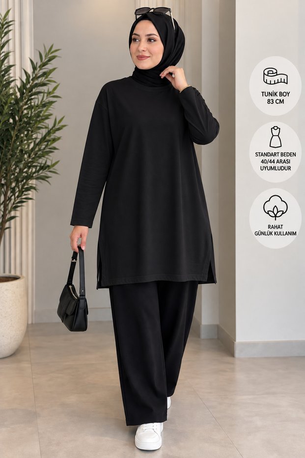 Women's 100% Cotton Crew Neck Basic Combed Cotton Tunic