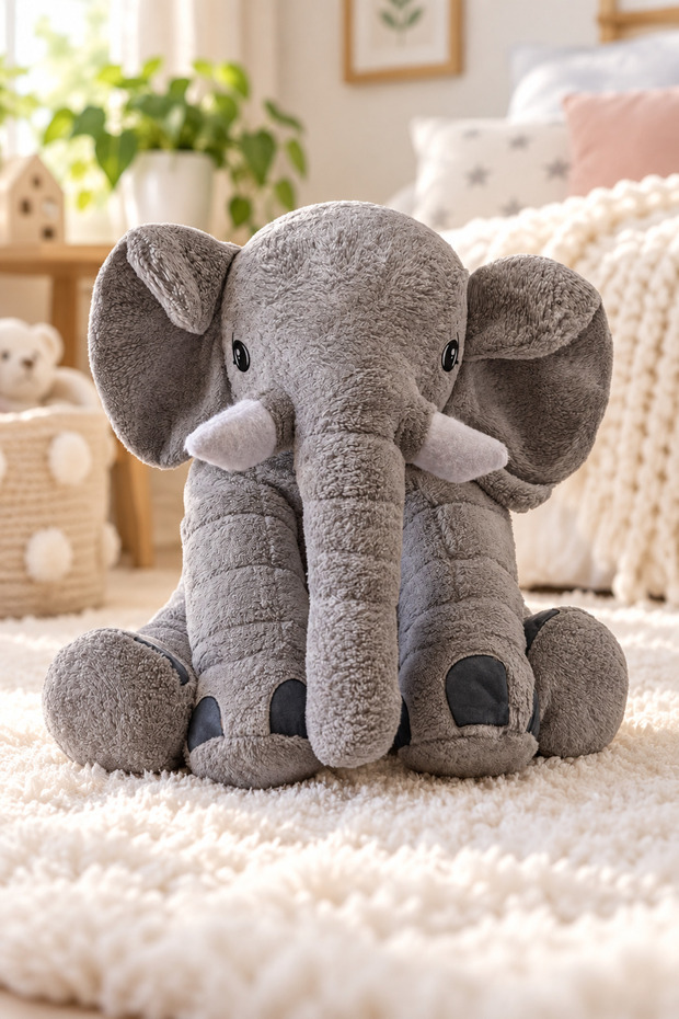 *Large Size 90 cm Elephant Plush – Cute and Soft Friend for Little Ones