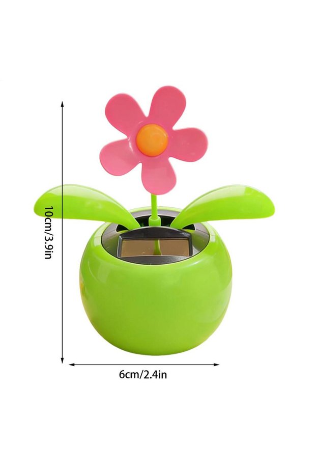Green Solar Powered Sunflower Ornaments Dancing Flowers Car Dashboard Solar Automatic Swing Solar Fl