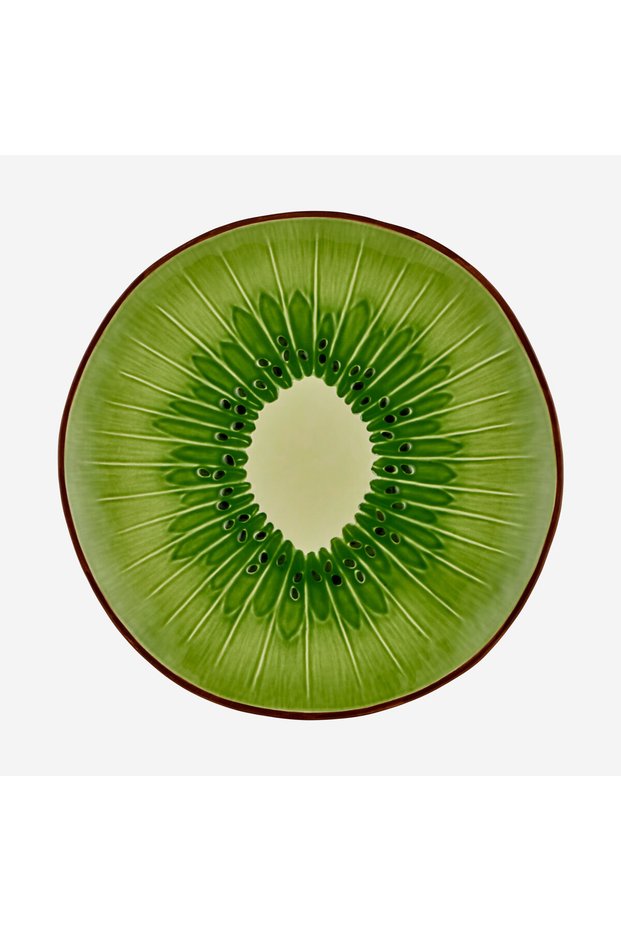 Tropical Fruits Green Ceramic Breakfast Plate 21 cm