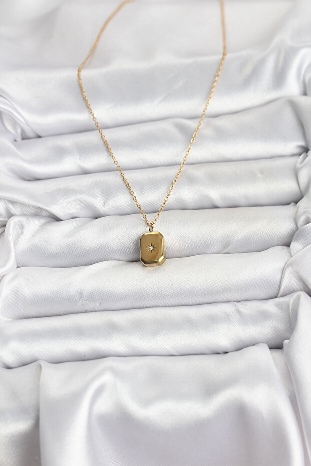 316L Steel Chain Gold Color Minimal North Star Model Women's Necklace