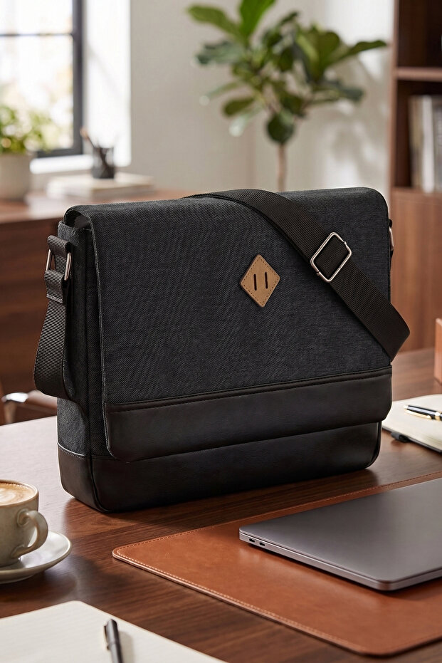 Gk16 Postman Reclining Crossbody Bag Black