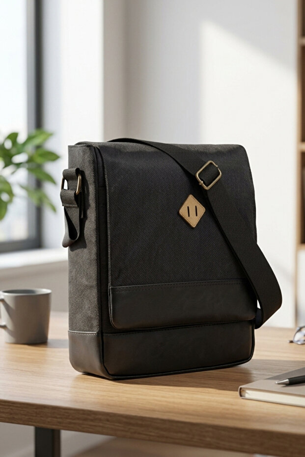 Gk15 Postman Vertical Crossbody Bag Black