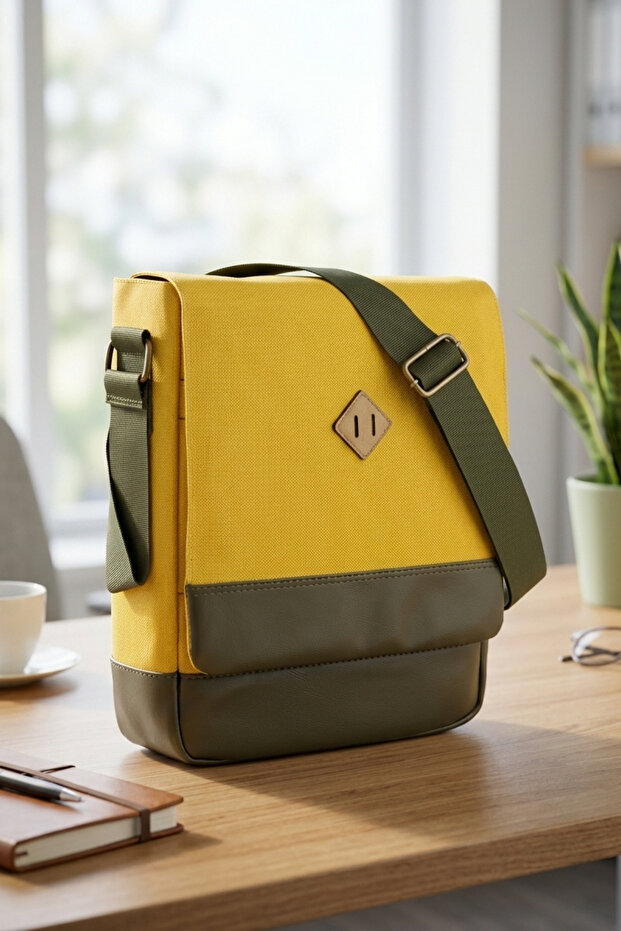 Gk15 Postman Vertical Crossbody Bag Yellow-khaki