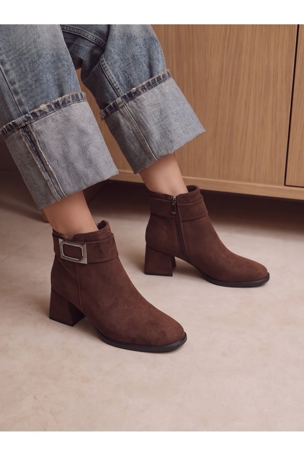 Nova Gala Women's Heeled Boots 0012863 Brown Suede