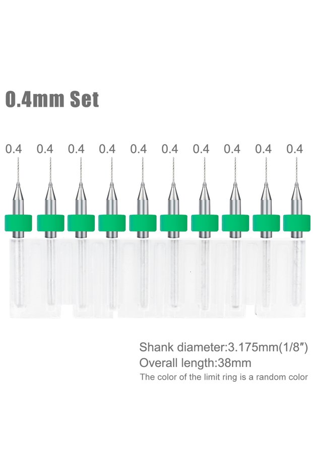 10pcs 0.4mm CMCP 10Pcs 3.175 Shank Carbide PCB Drill Bits For Print Circuit Board CNC Drilling Bit S