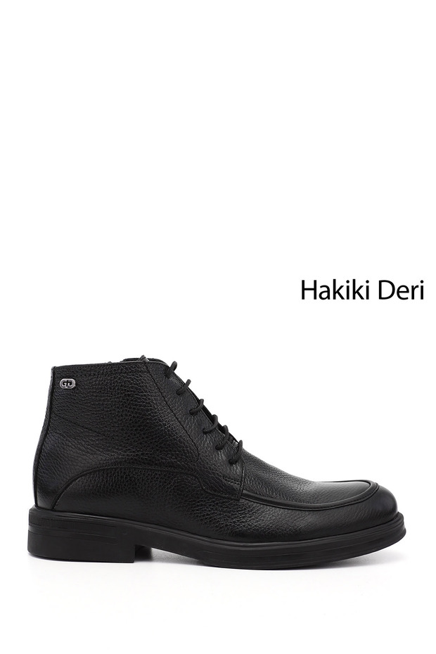 Men's Black Floater Zippered Genuine Leather Classic Boots