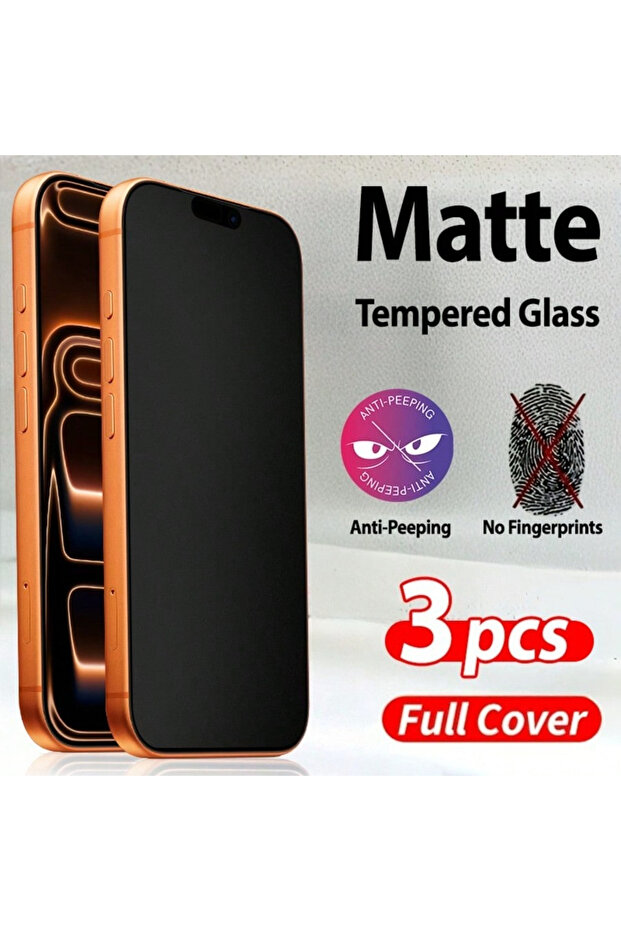 iPhone 16 Pro Tempered Glass Film black 3 Pcs Matte Anti-Peeping Screen Protector Compatible With IP