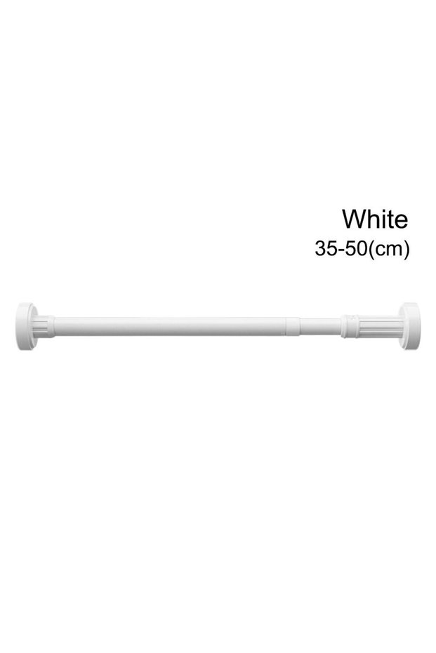 white-35-50cm 35-80cm Adjustable Stainless Steel Clothes Drying Rack No-Drill Telescopic Pole Curtai