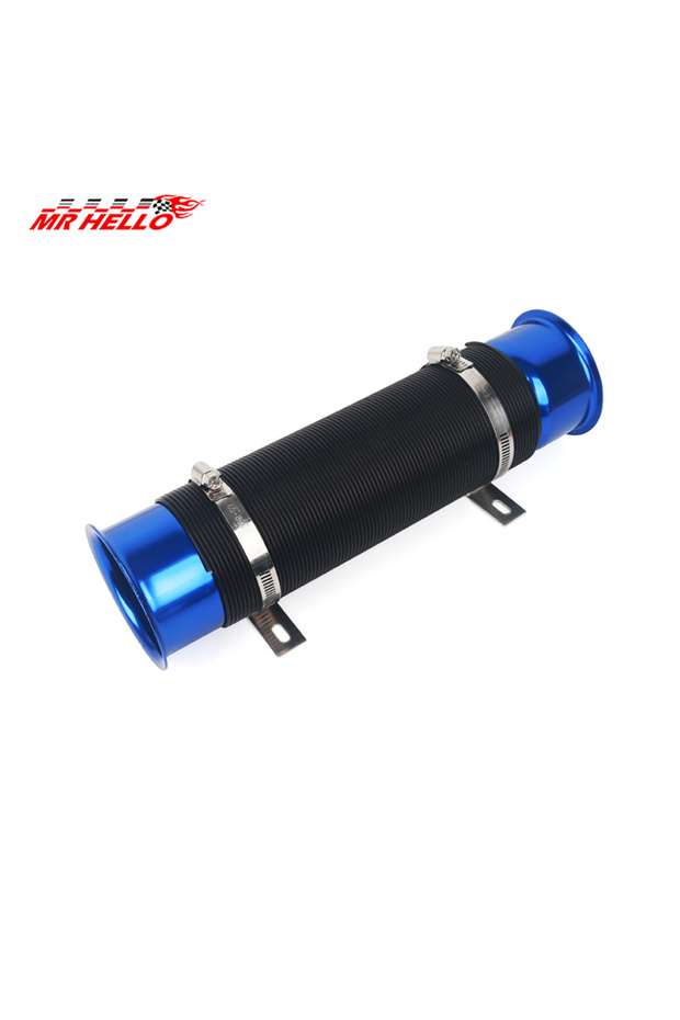 Blue 76MM Car Cold Air Turbo Intake Inlet Pipe Adjustable Flexible Duct Tube Hose Cold Feed Duct Pip