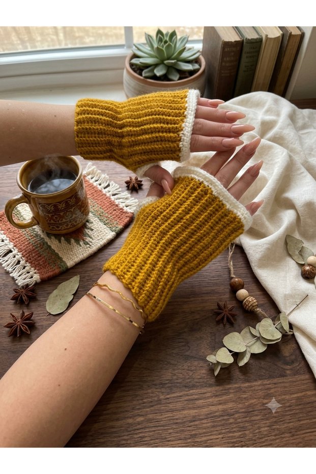 Vascus Women's Knitted Gloves Mustard