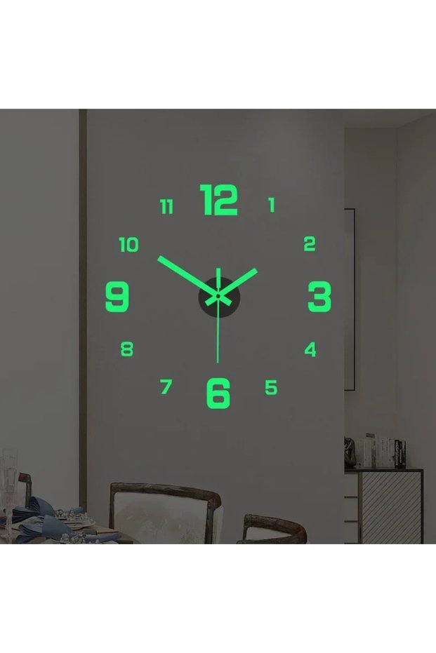 40CM Luminous-glowing Luminous 3D Frameless Acrylic Wall Clock, Digital Clock, Silent Clock for Livi