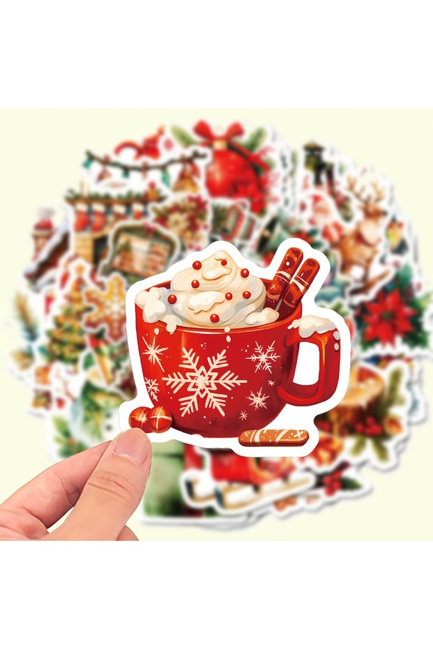 50PCS 50 pieces of Christmas vinyl stickers - perfect for laptops, water bottles, helmets, etc