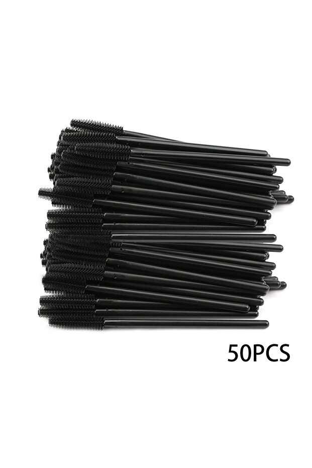 Black 50pcs 25/50pcs Eyelash Brush Silicone Gel Mascara Wands Applicator Eyelashes Spoolies Brushes