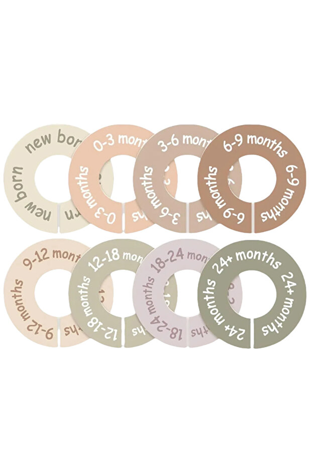 1set 8pcs/set Plastic Baby Clothes Dividers Closet Organizer 0-24 Months Wardrobe Separator Labels f