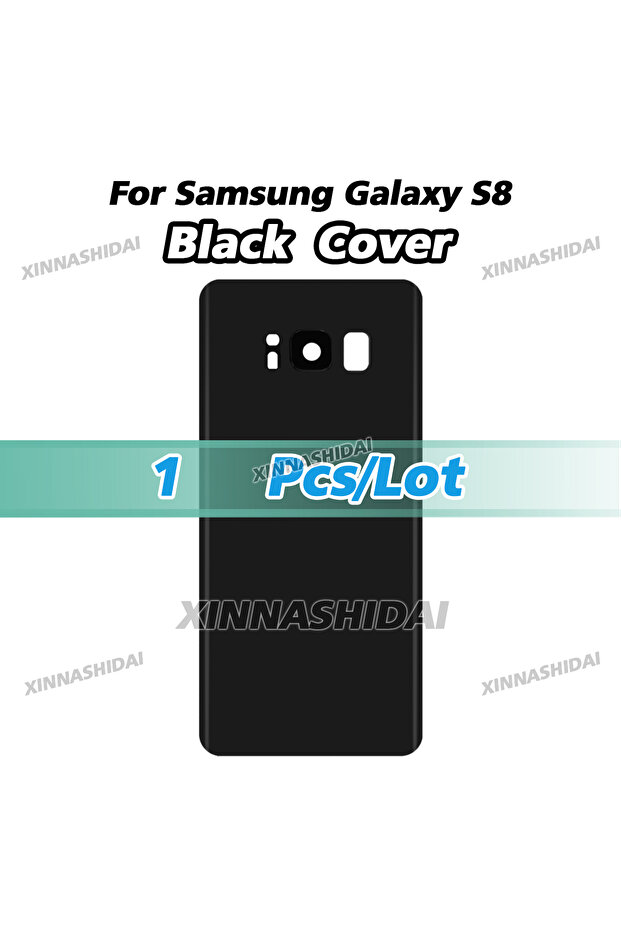 1pcs black cover New Glass Housing for Samsung Galaxy S8 Back Battery Cover Rear Door Case Panel Rep