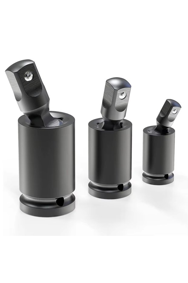3pcs 3 Piece Universal Joint-Socket, Impact Swivel Socket Set, 1/4-Inch, 3/8-Inch, 1/2-Inch Drive Se