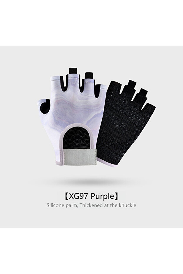 S Basic Purple GTUBIKE 1 Pair New Cycling Gloves Workout Gym Gloves for Men Women Weight Lifting Fin