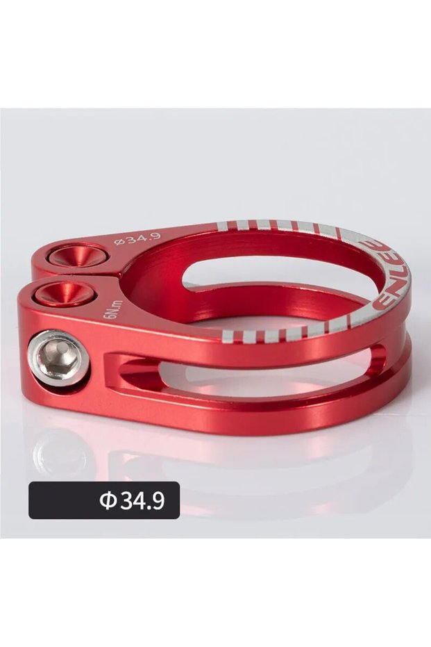 red 34.9 ENLEE Bike Seat Post Clamp CNC Aluminum Alloy Cycling Saddle Seat Post Clamp For 31.8MM 34.