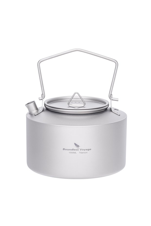 3099D Boundless Voyage 1L Kettle Titanium Teapot Lightweight & Fast Heating Boiling Water Jug for Hi