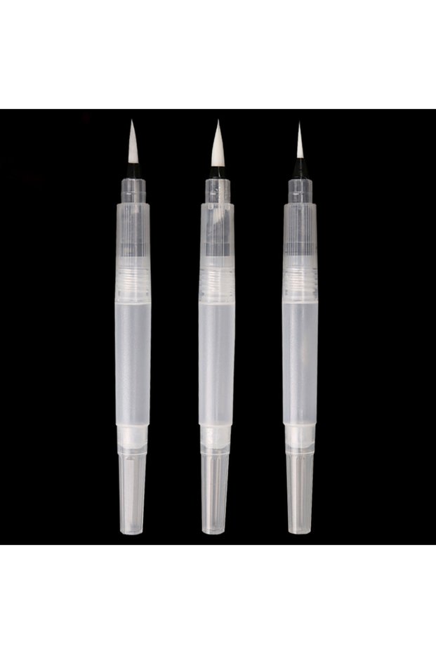 3PCS Water Brush Refillable Water Brush Soft Head Water Soluble Color Lead Solid Watercolor Paint Br