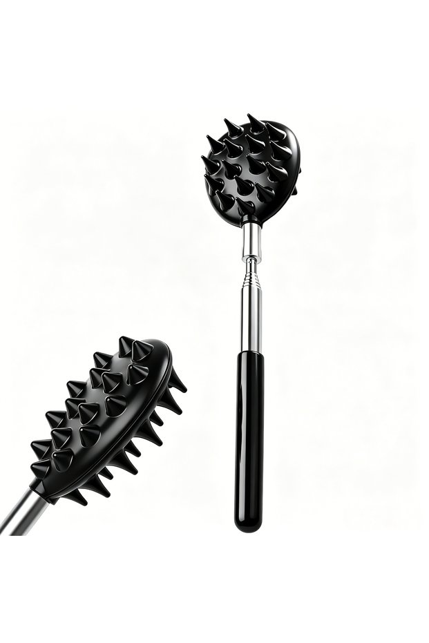 Black Upgraded 5-Section Cactus Back Scratcher – Extends to 29", 29 Prongs, Double-Sided for Back &