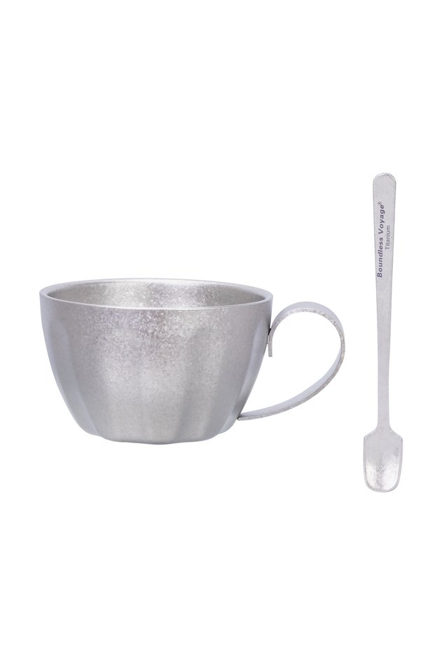 Crystalline Silver Boundless Voyage Double Wall Coffee Cup Ultralight Espresso Mug with Handle & 1 S
