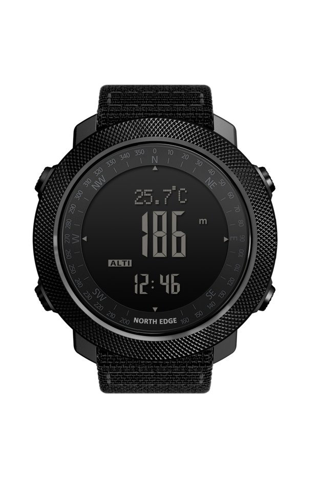 Black North Edge Men Sports Watches Waterproof 50M LED Digital Watch Men Military Compass Altitude B