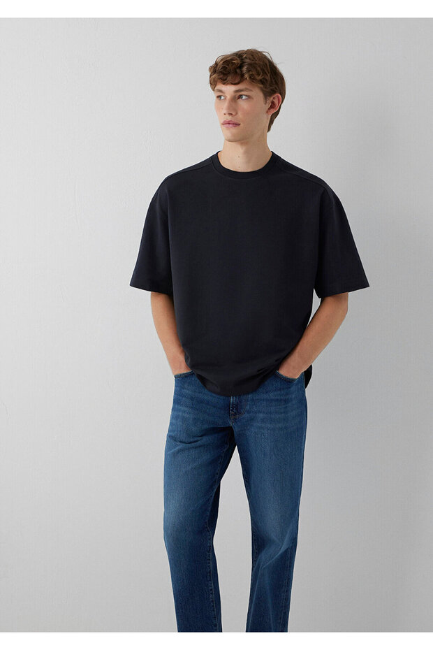 Anthracite Basic T-Shirt Oversize / Wide Cut 0613504-80022