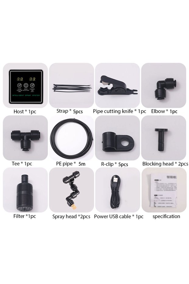 Two nozzle set Touch Screen Automatic Mist Rainforest Spray Intelligent Ecological Cylinder Electron