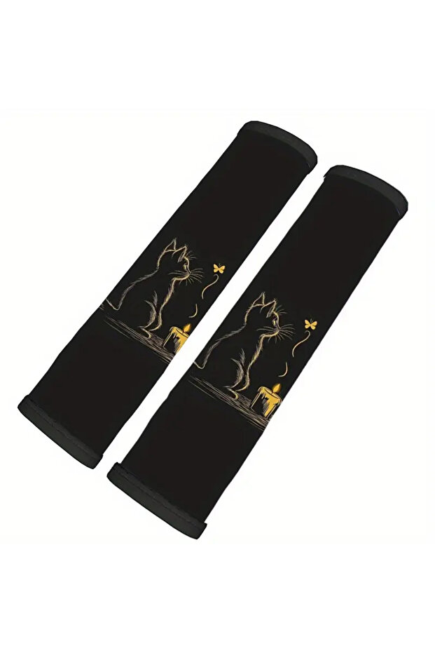 Light Cat 2PCS 2pcs Car Seat Belt Shoulder Pad Cute Cat Car Seat Belt Shoulder Cover Interior Decora