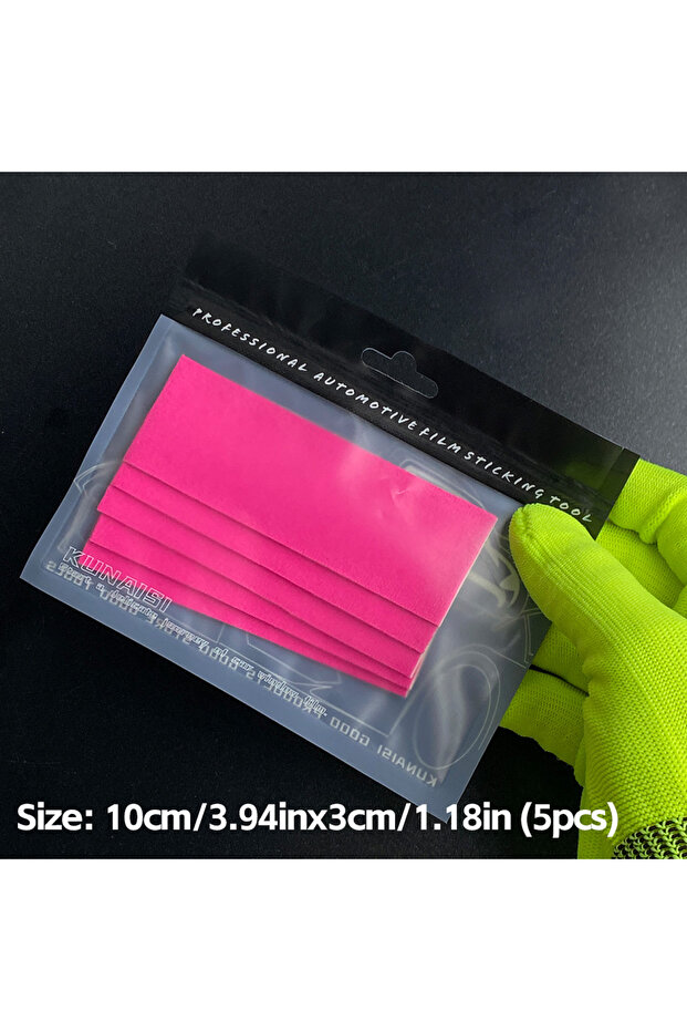 Pink 5pcs 5pcs Fabric Replaceable Felt with Self Adhesive Glue Automotive Vinyl Film Installation Ac