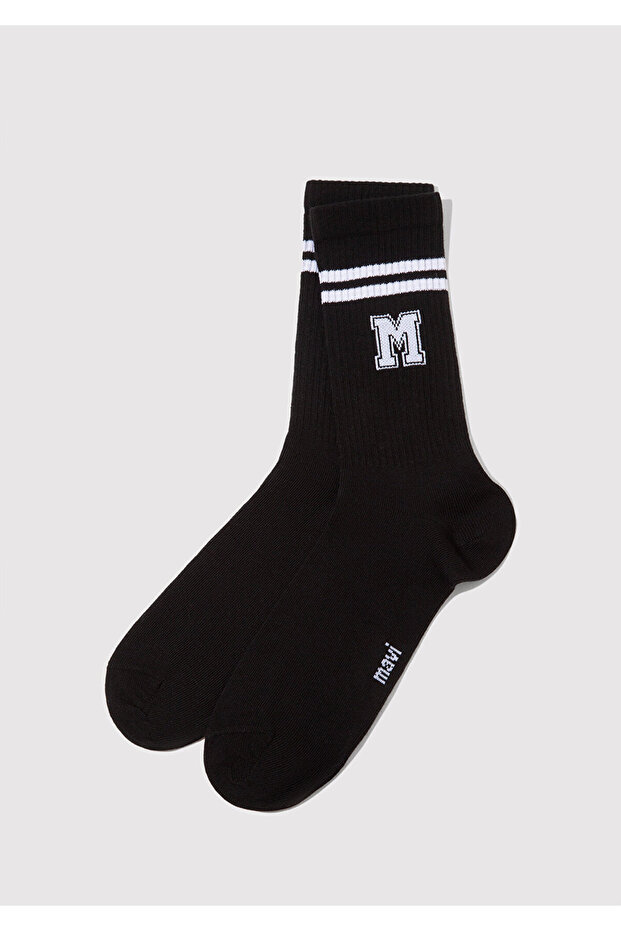 Logo Detailed Black Socks 0911108-900