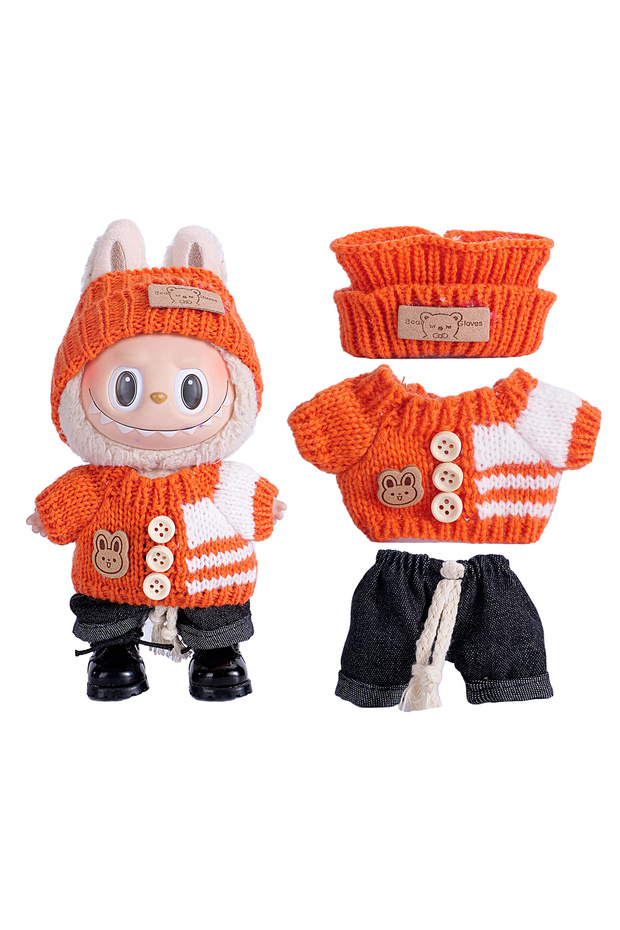 not include dolls NW591-YS-03 6.7inch Labubu Clothing Accessories Set Hat + Clothes + (Pants or Skir