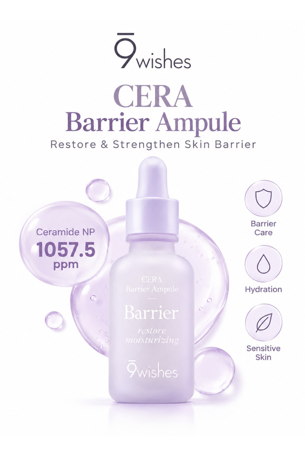 CERA Barrier Ampule | 30 ml Ceramide NP 1057.5 ppm Serum | Skin Barrier Repair | Hydrating Soothing Korean Skincare