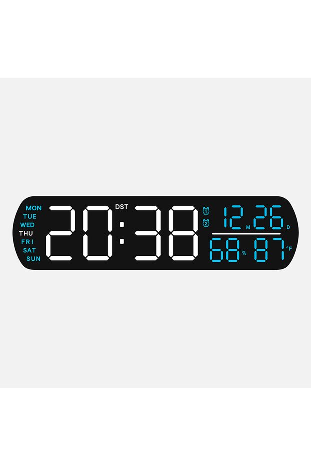 BWBL LED Alarm Clock TEMP Humidity Date Week Display Dual Alarm Timer Countdown DST Snooze Auto Dimm