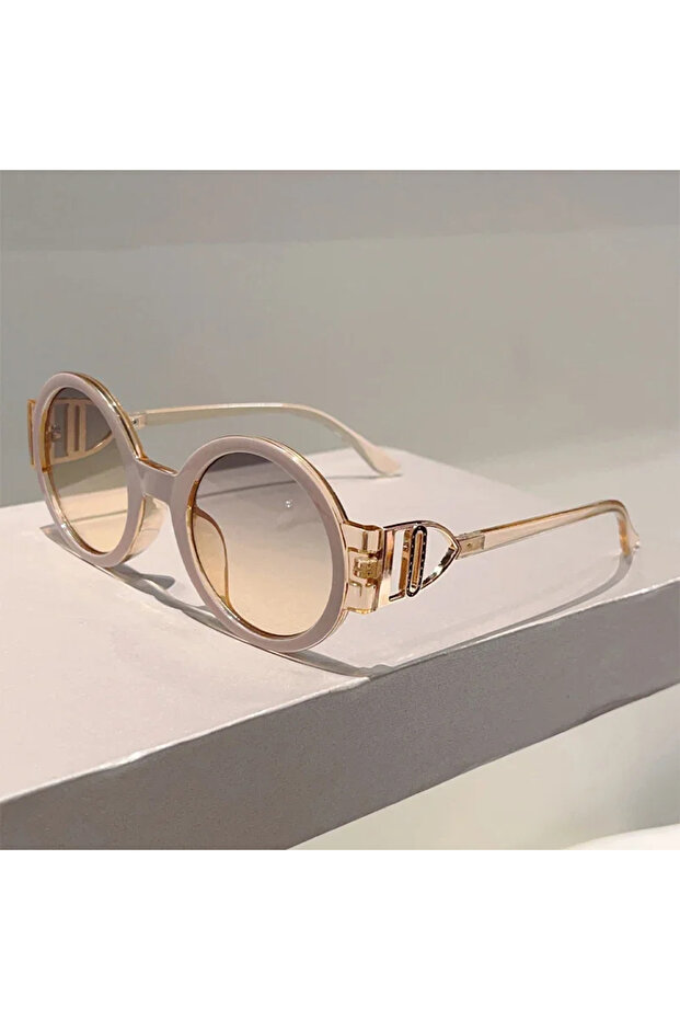 without case c-grey yellow GM LUMIAS Oversized Round Sunglasses Women Cute Stylish Gradient Outdoor
