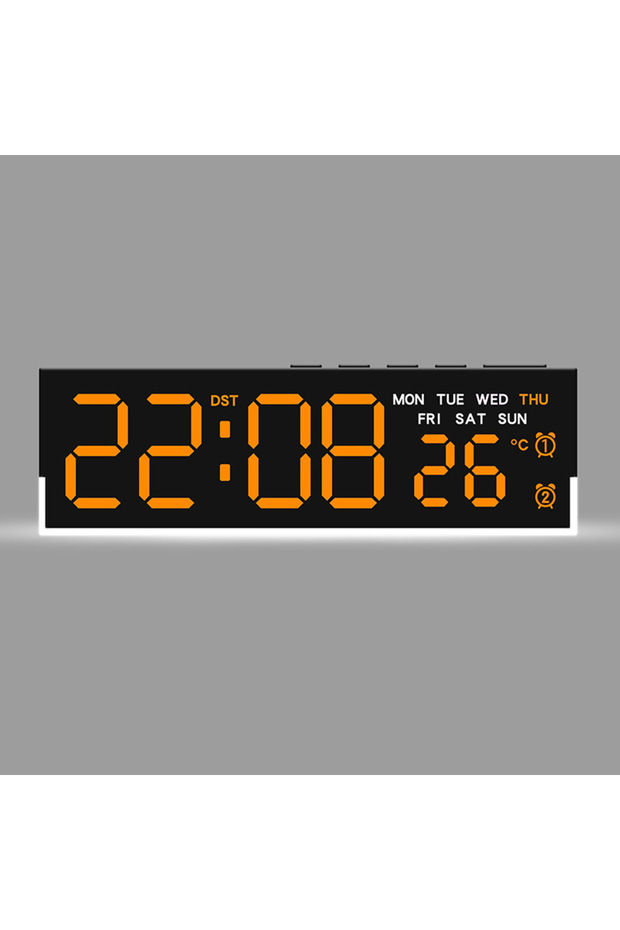 BO USB Powered Digital Alarm Clock with White Mood Light TEMP Week 2 Alarm DST Table Clock 3 Levels