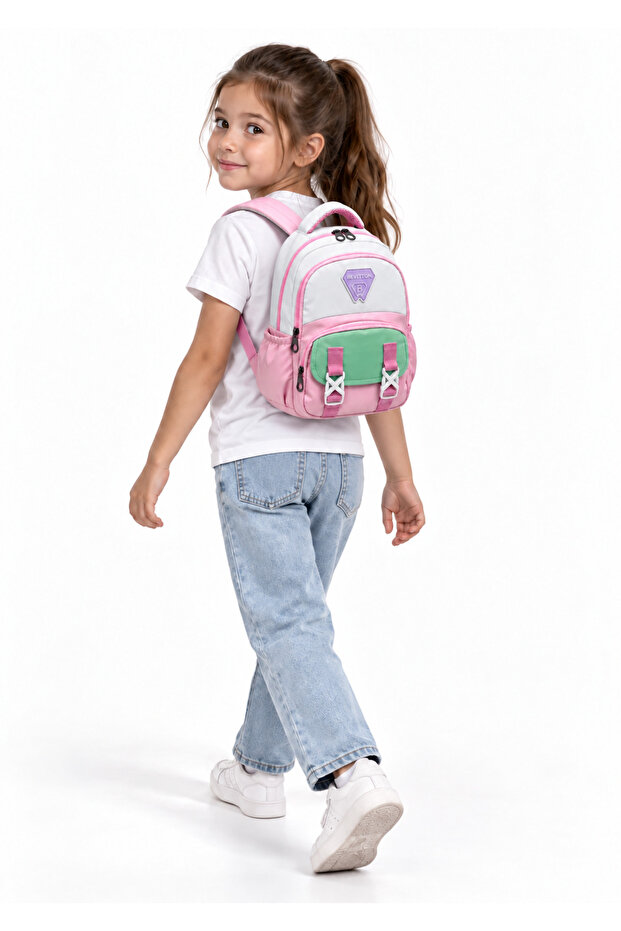 Lila-Pudra Lightweight Water-Resistant Unisex Luxury Nursery Kindergarten & Nursery School Bag Si