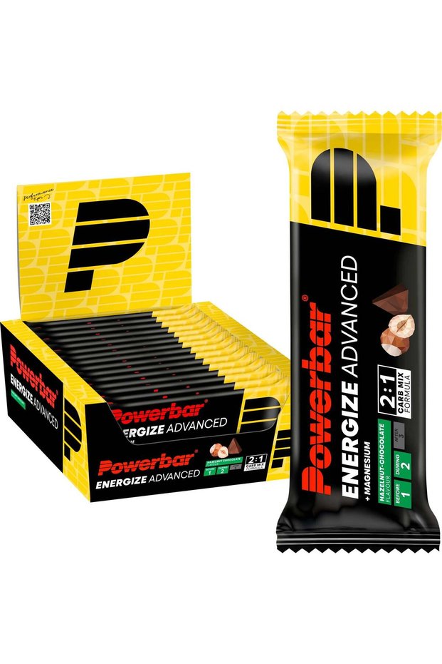 Energize Advanced Hazelnut Chocolate Energy Bar – High Carb 2:1 Sports Bar, Optimal Texture with Sodium & Magnesium | 15 x 55g | Endurance Protein Bar for Athletes