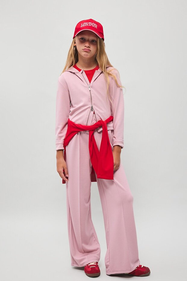 Elastic Waist, Stitched Front, Wide Leg Modal Sweatpants for Girls I2267A826Au
