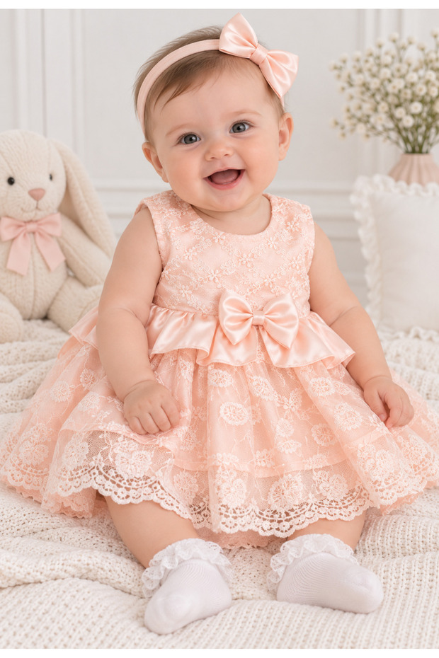 Baby Girl Mevlüt Dress Special Occasion Outfit Satin Lace Baby Gift Set