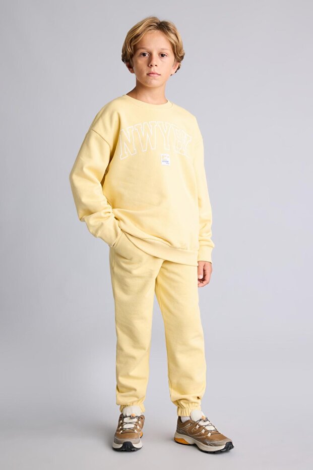 Beli Laced Thick Sweatshirt Fabric Sweatpants for Boys I6084A826Wn