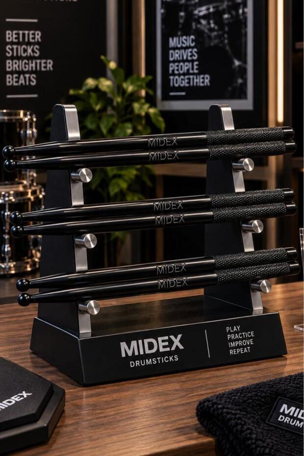 Gfk-801Bk-3X 5A Drum Stick Unbreakable Polyimide Black Color Drum Stick 5A Drumsticks 6Pcs (3 Pair)