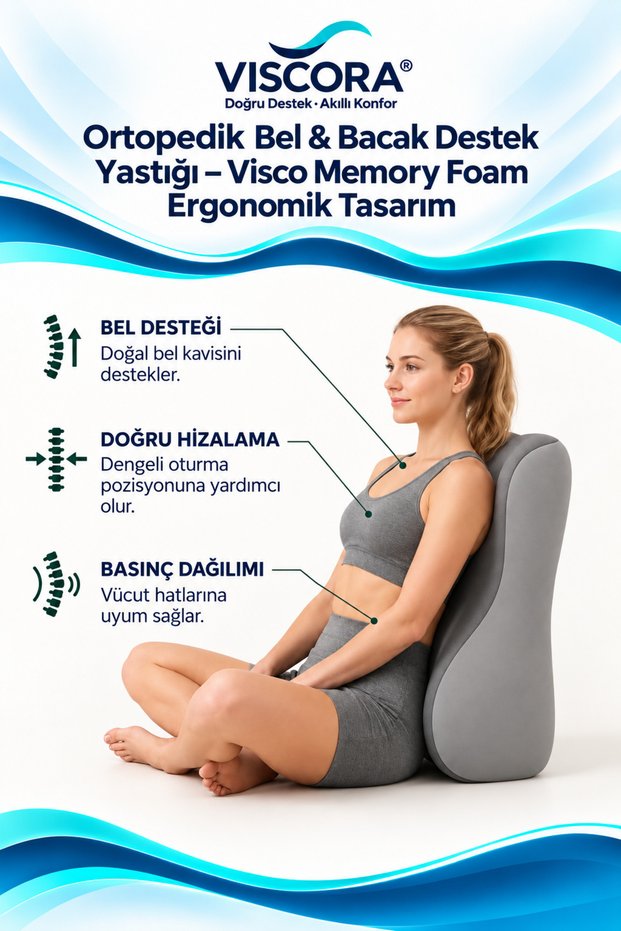 Orthopedic Waist & Leg Support Pillow – Visco Memory Foam Ergonomic Design