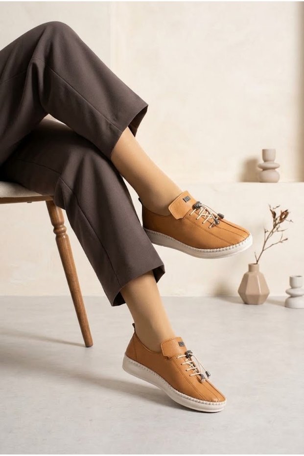Elastic Genuine Leather Shoes