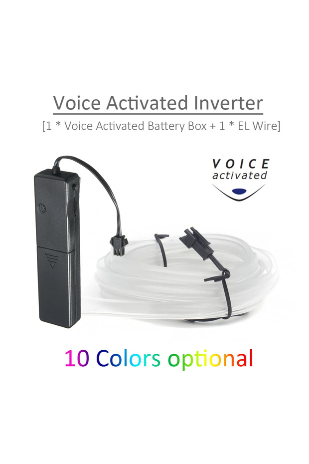 3M White Voice Inverter 1M 2M 3M 5M EL Wire LED Neon Light 3V 5V 12V EL Rope Tube LED Strip with Inv