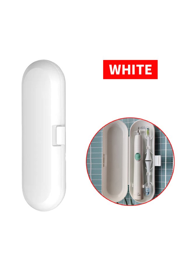 WHITE Special storage box for electric toothbrushes - suitable for storing electric toothbrushes suc