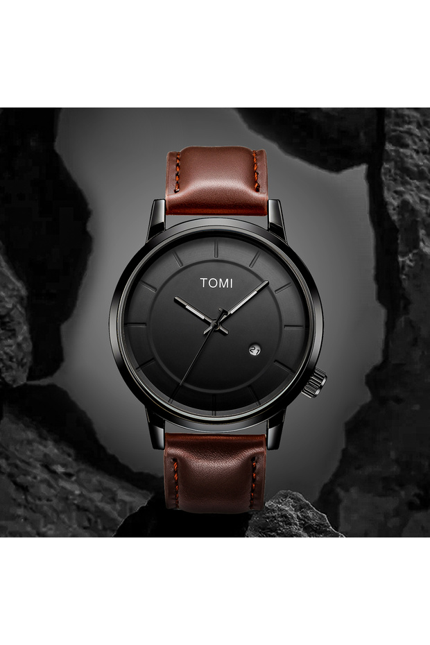 Brown black TOMI Luxury Men's Watch Fashion Original Brand Business Men's Quartz Watch
